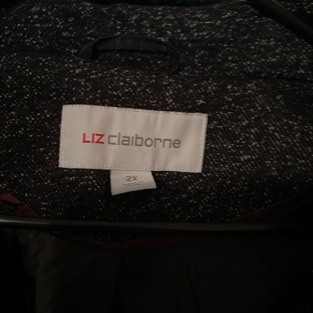 Liz Claiborne black coat, plus size